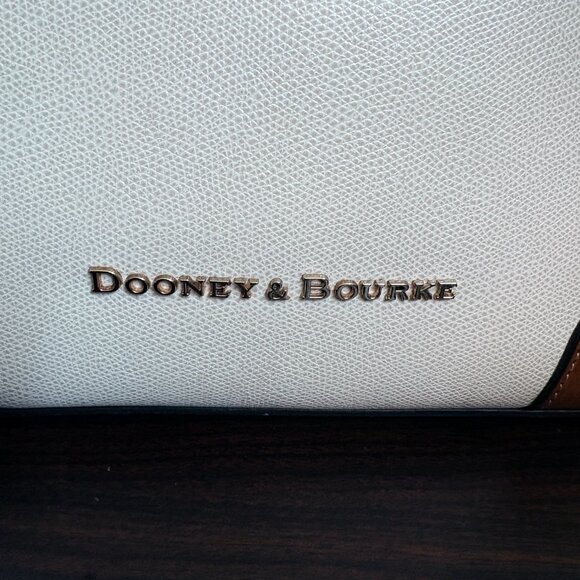 Dooney & Bourke Bone Color Turn Lock Key Shoulder Purse Hobo Leather Bag - Picture 12 of 16